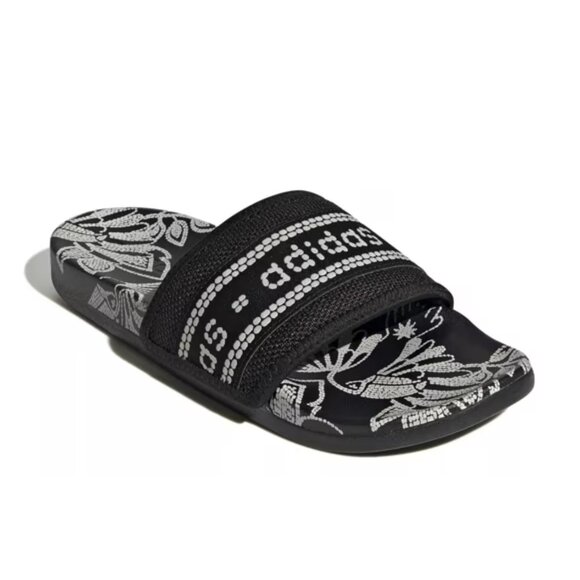Adidas Adilette Comfort Slide Sandal Black - Women's 8 Men's Size 7 Unisex - Picture 1 of 6